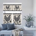 thumbnail image 6 of 3 Piece Kitchen Curtains and Valances Set Chicken Hen Cafe Curtains 24 Inch Length Rooster Animals Farmhouse White Black Plaid Vintage Valance & Tier Curtain for Living Room Bedroom 54"x18"+27"x24"*2, 6 of 6
