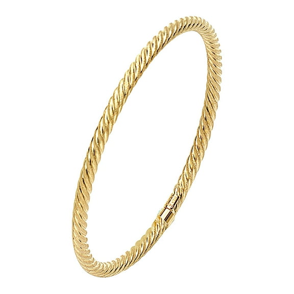 14K Yellow Gold Slip On Twisted Rope Bangle