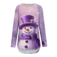 thumbnail image 5 of Craaazy Womens Christmas Shirts Funny Xmas Santa Cute Christmas Tree With Lights Printing Tops Gifts For Women, 5 of 5