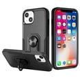 thumbnail image 3 of For Apple iPhone 12 /12 Pro (6.1") Hybrid Tough Strong Dual Layer Hard PC TPU with Flat Magnetic Ring Stand Heavy-Duty Cover ,Xpm Phone Case [ Black ], 3 of 7
