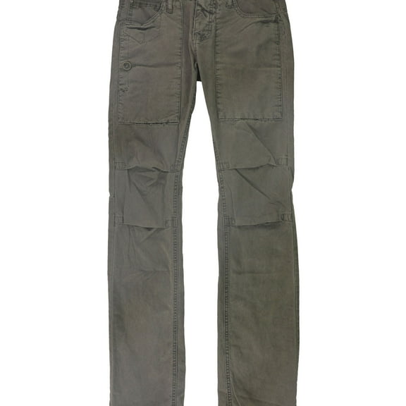 Rogue State Mens Button Fly Casual Cargo Pants, Green, 29W x 32L