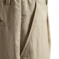 thumbnail image 4 of Mens Pleated Casual Shorts Old Money Style Twill Knee Length Shorts, Summer Quick Dry Fashion Rolled Hem Streetwear Solid Color Loose Fit for Everyday Wear, 4 of 9