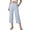 Blue -AB02, variant on Nestiefly Womens Linen Capri Pants Elastic High Waisted Cropped Trousers with Pockets Casual Summer Straight Leg Pants Khaki XL