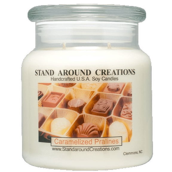 CARAMELIZED PRALINES APOTHECARY 16-OZ. ALL NATURAL SOY CANDLE