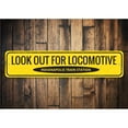 thumbnail image 1 of Look Out For Locomotive Novelty Sign, Metal Wall Decor - 4x18 inches, 1 of 4