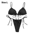 thumbnail image 2 of Trajes de baño de bikini de triángulo cruzado para mujer con falda de playa de malla Trajes de baño de 2 piezas, traje de baño de bikini de aguas termales sexy delgado, 2 of 8