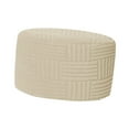 thumbnail image 2 of CoudarTitie Ottoman Cover Round Round Ottoman Storage Cover for Bedroom Footrest Ottoman Beige, 2 of 9