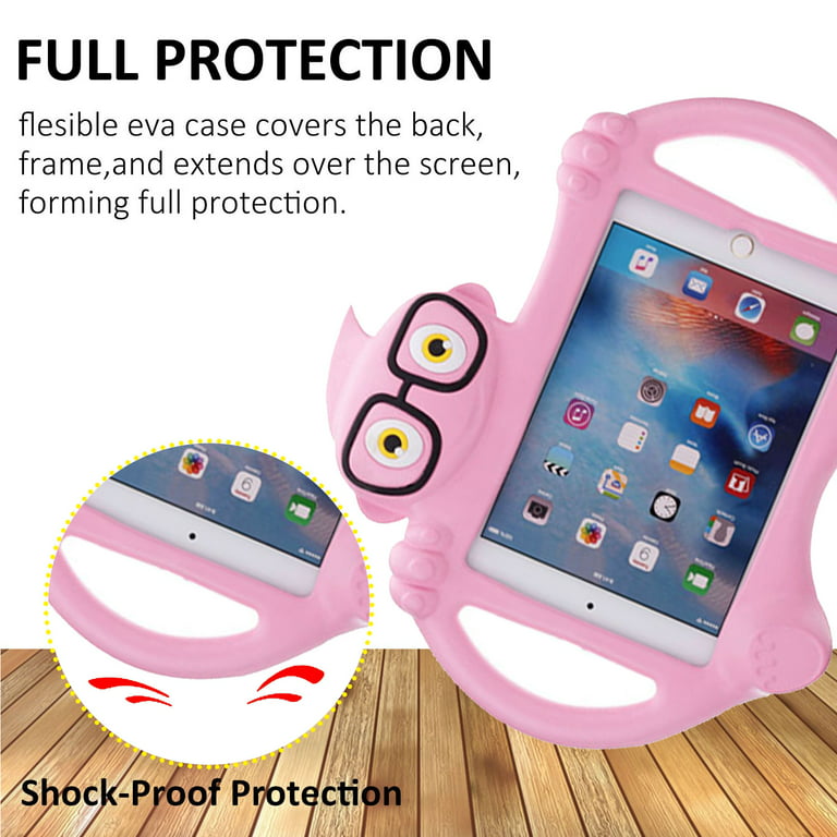 Allytech iPad Mini 4 Case for Kids, iPad Mini 1 2 3 Case Cover for Kids, Cute Design Eva Silicone Handle Stand Lightweight Shockproof Toddler Children
