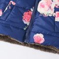 thumbnail image 4 of Lilgiuy Toddler Baby Boys Girls Flower Print Plush Cute Winter Thick Casual Keep Warm Hooded Coat Jacket for Outdoor Activities, 4 of 5