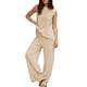 thumbnail image 1 of Lounge Set PUWEI, suéter con lazo para mujer, pantalones anchos, color albaricoque, 1 of 5