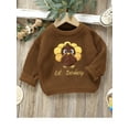 thumbnail image 3 of Suealasg Toddler Baby Girl Boy Thanksgiving Sweater Long Sleeve Turkey Embroidery Knit Pullover 6M 12M 18M 24M 3T Kids Fall Warm Knitwear, 3 of 8