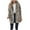 #337 Khaki, variant on Felirenzacia Womens Faux Fur Leopard Cardigan Fuzzy Jacket Winter Open Front Fleece Coat Eco Fur Outwear with Pockets