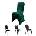 thumbnail image 2 of Efavormart Hunter Emerald Green Crushed Velvet Spandex Stretch Banquet Chair Cover With Foot Pockets, Fitted Wedding Chair Cover - 190 GSM, 2 of 5