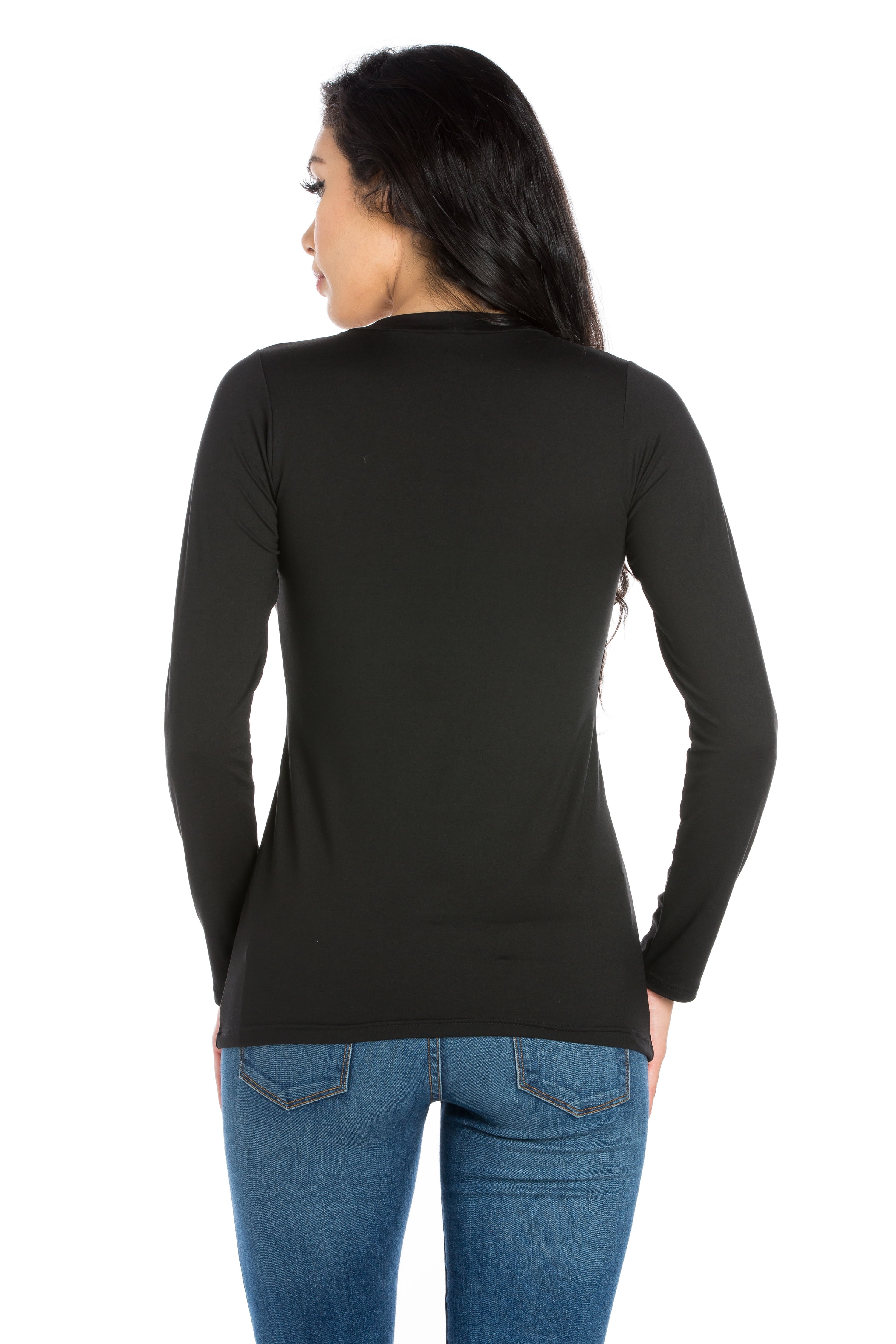 Women's Solid Long Sleeve Scoop Neck Top
