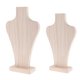 thumbnail image 1 of Busto de madera natural sin terminar para exhibir collares, cadenas y colgantes, 2 piezas, 1 of 9