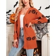 thumbnail image 2 of Halloween Day Cardigan Sweaters for Women V-Neck Open Front Cardigan Pumpkin Ghost Printed Mid-Length Cardigans Shermie, 2 of 6