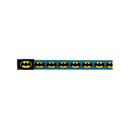 Batman DC Comics Superhero Blue Back Shield Logo Web Belt