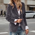 thumbnail image 2 of LIUJUNSHOP Velvet Blazer Women Casual Business Button Up Jacket Fall Winter Coats Notch Lapel Work Office Suit Jackets Blazer, 2 of 4