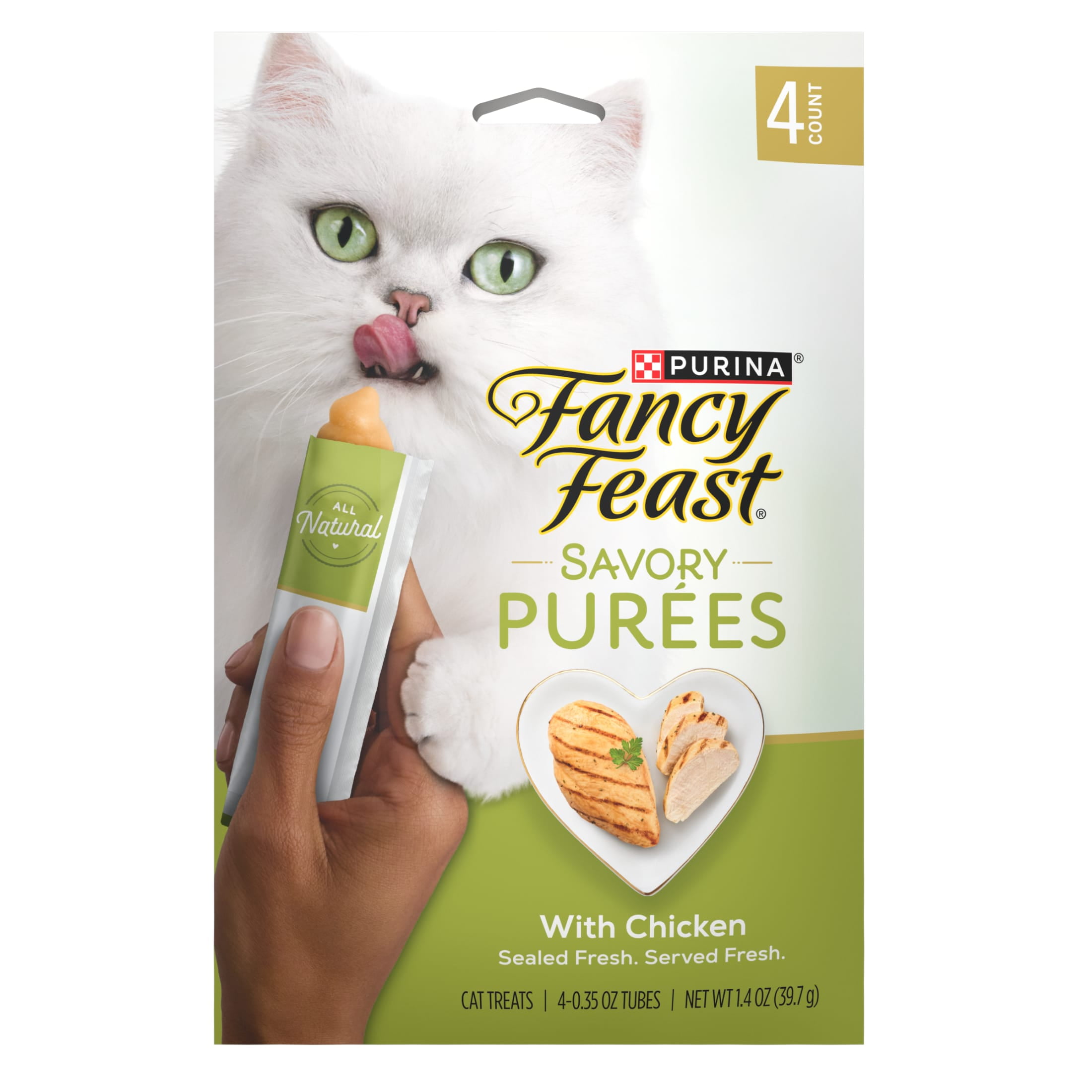 Purina Fancy Feast Savory Puree, Squeezable Cat Treats, Chicken