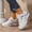 White, variant on KANG Fashionable Sneakers With Lace Up Design And Platform For Comfortable Sporty Style Beige 37