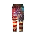 thumbnail image 5 of AGWOLF 4th of July Women Capri Pants Plus Size Tummy Control Capri Leggings High Waisted Yoga Pants Summer Dressy Cropped Trousers Multicolor 2XL, 5 of 5