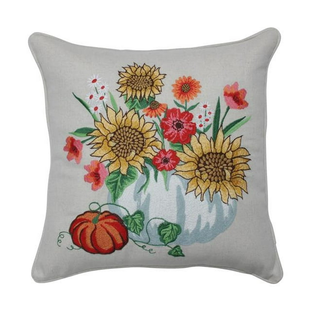 Pillow Perfect 629025 Harvest Bouquet Embroidered Decorative Pillow, Multicolor