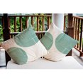 thumbnail image 5 of 16" x 16" Simply Daisy Circles and Squares Indoor/Outdoor Pillow, Kelly Green Qty 1, 5 of 6