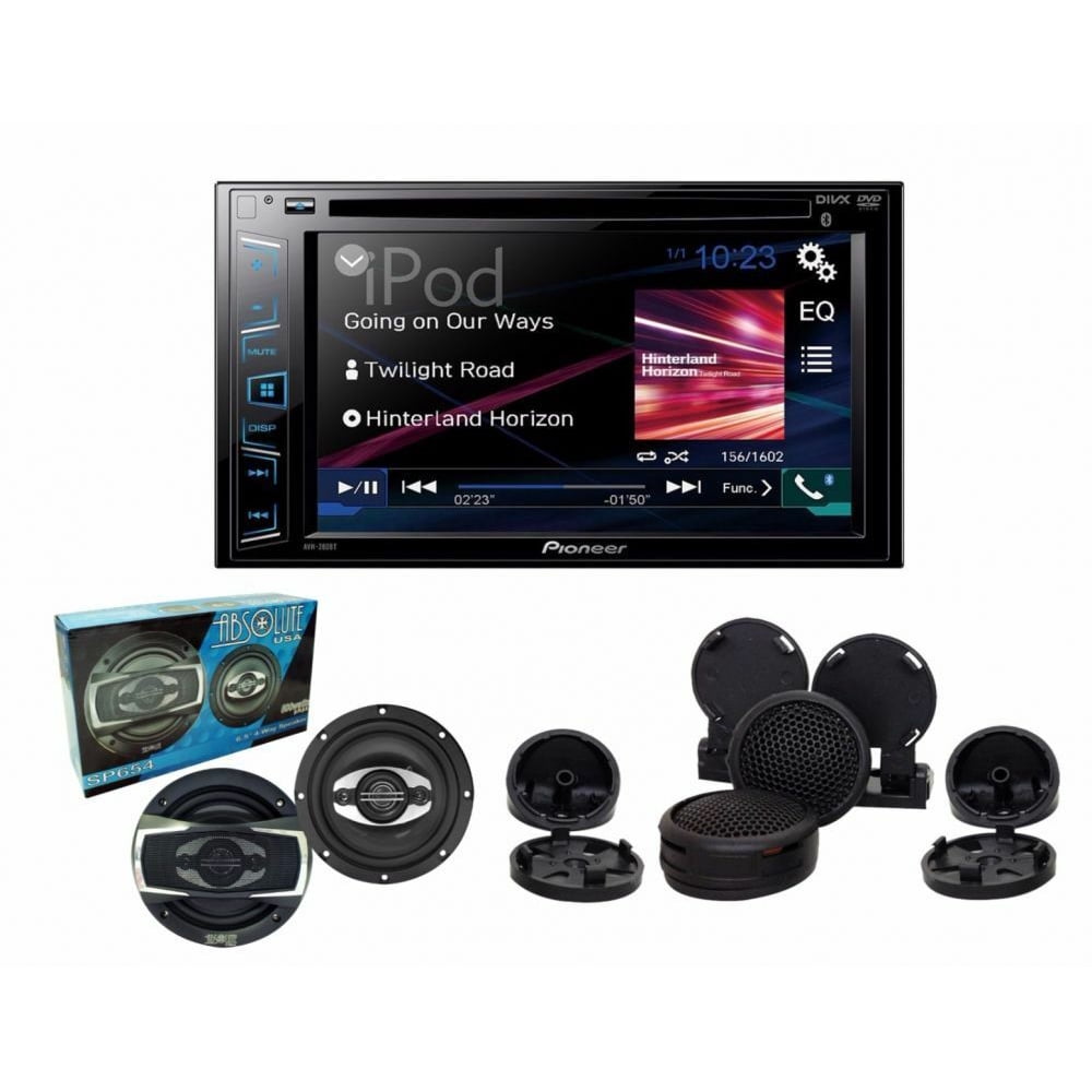 Pioneer AVH210EX with Absolute TW800 tweeter and SP654 6.5" speakers