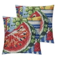 thumbnail image 2 of Nawypu Tache Fruity Drinks Colorful Watermelon Lemonade Decorative Spring Summer Light Blue Tapestry Cushion Throw Pillow Cover,Set of 2, 2 of 6