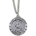 thumbnail image 3 of McVan Sterling Silver St. Christopher Pendant Sterling Silver St. Christopher Patron Saint with 24" Rhodium Plated Brass Chain and Deluxe Gift Box, Style St. Christopher Patron Saint, 3 of 3