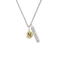 thumbnail image 2 of Delight Jewelry Goldtone Capital Letter - N - Pebble Disc - Silvertone Balance Bar Charm Necklace, 23", 2 of 4