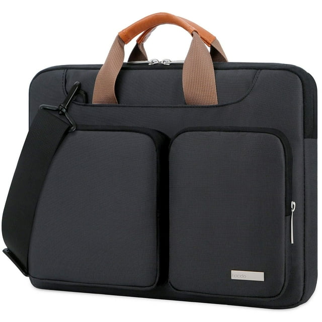 Bolso de hombro para portátil Lacdo 360° con protección de 13 pulgadas, negro