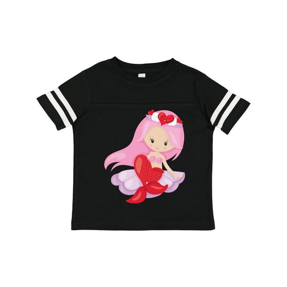 Inktastic Valentine's Day Mermaid, Cute Mermaid, Pink Hair Girls Toddler T-Shirt