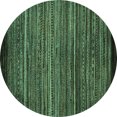 thumbnail image 1 of Ahgly Company Machine Washable Indoor Round Oriental Turquoise Blue Modern Area Rugs, 7' Round, 1 of 4