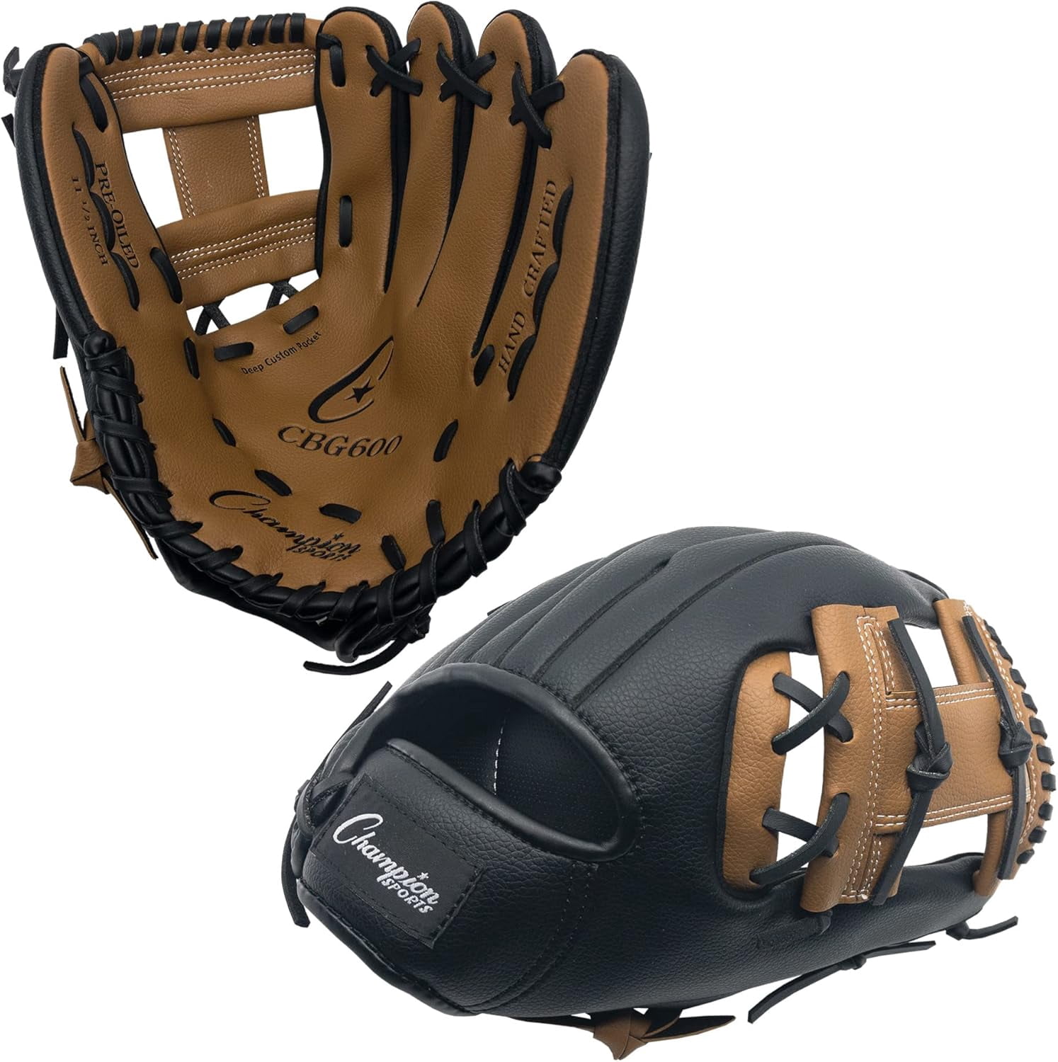Champion Sports 12" Glove | Synthetic Leather Back and Front | Triple Bar Open Web and Conventional Back Design | Deep Set Pocket | Age: Adult Large-H.S. | Left-Handed Glove