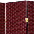 thumbnail image 3 of Oriental Furniture Woven Fiber Low Red/Black Room Divider-48 Inch, 3 of 4
