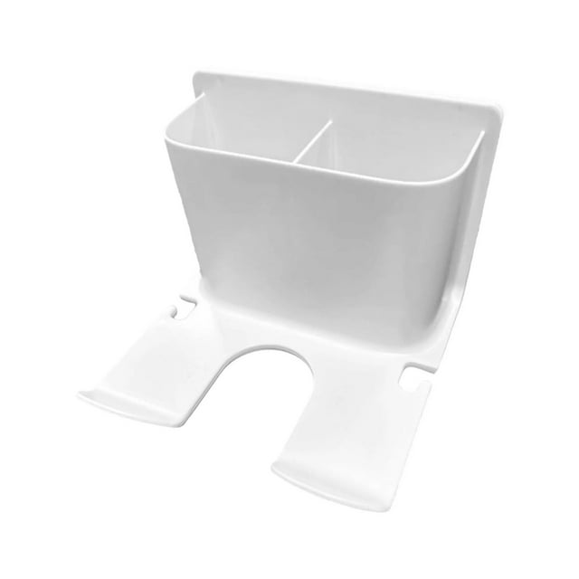 Wall Mounted Hair Dryer Storage Rack Organizer with Two Grids for Bathroom Counter Space Saving
