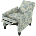 thumbnail image 2 of Christopher Knight Home Modern Floral Fabric Recliner Chair with Adjustable Backrest & Solid Wood Legs, Blue, 2 of 10