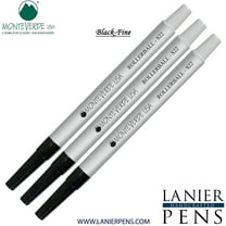 Lanier Combo Pack - 3 Pack - Monteverde Rollerball S22 Paste Ink Refill Compatible with most Sheaffer Style Rollerball Pens - Black (Fine Tip 0.6mm)