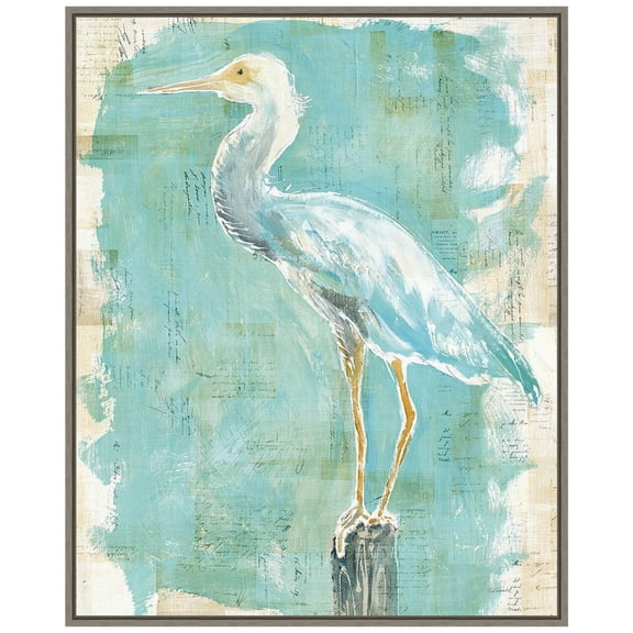 Amanti Art Coastal Egret II v2 Framed Canvas Wall Art Print