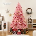 thumbnail image 2 of Gymax 7.5 FT Pre-Lit Tinsel Christmas Tree Artificial Xmas Tree w/ 1300 Lush Branch Tips Pink, 2 of 10