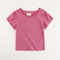 thumbnail image 2 of T-shirts à Manches Bouffantes en Coton pour Filles Tout-Petits Col Rond 18M-6Y Enfants Manches Courtes Hauts Unis Été Usage Quotidien Décontracté, 2 of 9