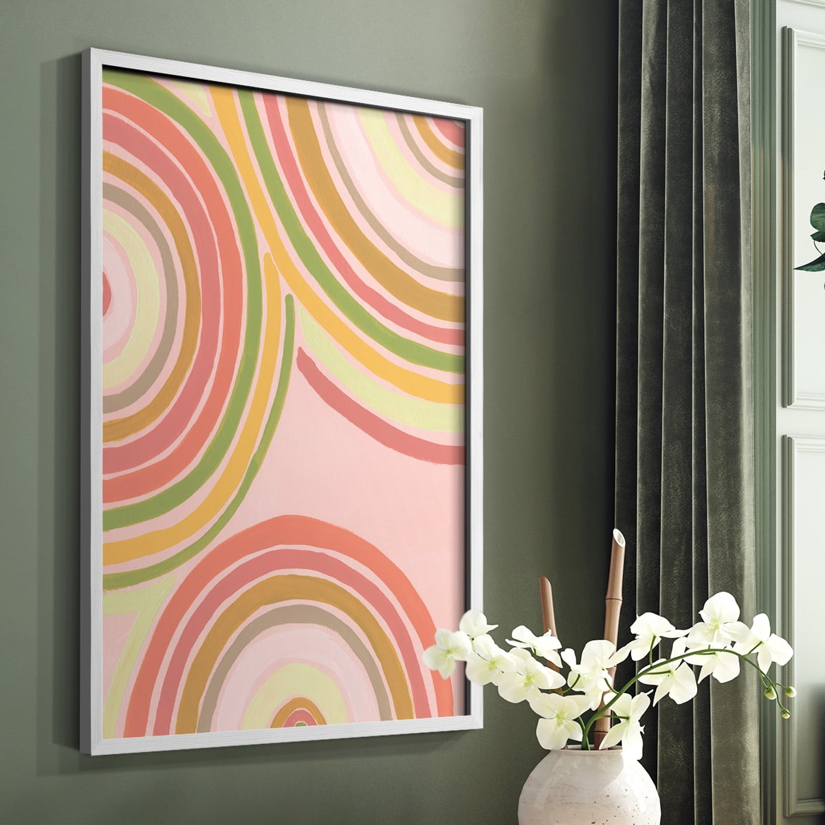 Abstract Rainbow I in Paper Solid Wood 11 x 14 Framed Print