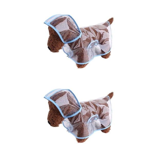 Chubasquero reutilizable Methold para perros hipoalergénico ajustable cómodo impermeable marco azul L 2piezas