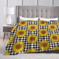 thumbnail image 4 of KLL Fleece Blanket Plush Throw Blanket Sunflowers ,Soft Fuzzy Cozy Flannel Blanket for Couch Sofa Bed.(60"x50" ), 4 of 7