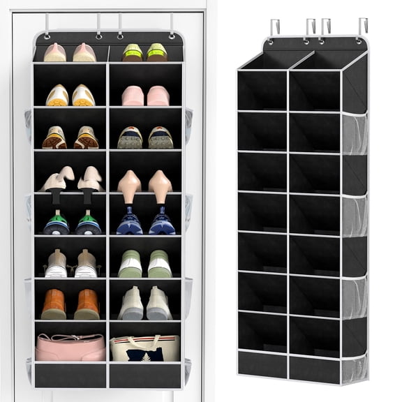 Healthloop 30 Pairs Over Door Shoe Organizer, 10 Tier Hanging Rack for Closet Dorm Entryway