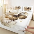 thumbnail image 3 of Manfei Flying Butterfly Full Size Sheets 4-Piece for Teens Adults,Chic Flowers Breathable Bed Sheets,Exotic Style Lightweight Sheet Sets,Microfiber Bedroom Decor, 3 of 7
