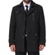 thumbnail image 1 of Abrigo de media longitud INSPIRE CHIC para hombre, abrigo de invierno con cremallera y un solo botón, abrigo de negocios con cuello de bufanda, color negro, 1 of 6