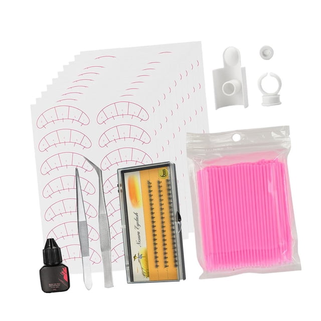 de herramientas de ejercicio de práctica de extensión de pestañas postizas de 7 piezas, de injerto de pestañas para profesionales y principi Rosado Salvador Juego de extensión de pestañas