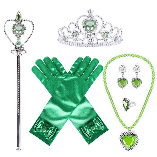 Set de accesorios de disfraz de princesa Tiana para niñas de 3 a 10 años